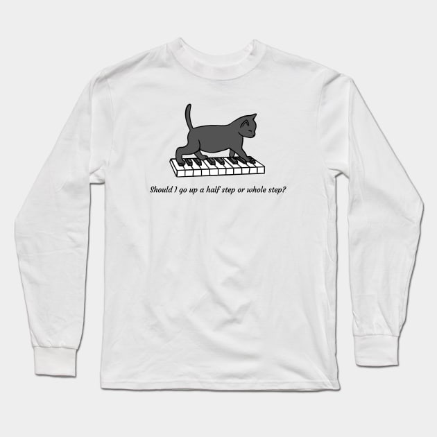 Music Theory Cat Long Sleeve T-Shirt by Kelly Louise Art